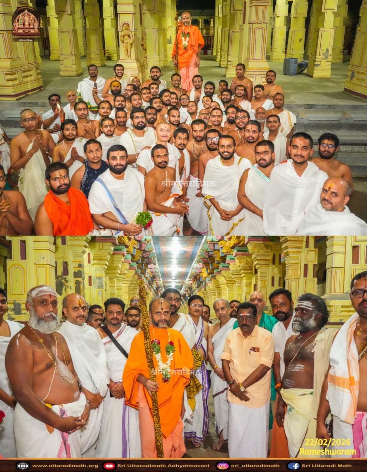 Digvijaya of Sri Sripadangalavaru to Rameshwaram - Sri Uttaradi Math