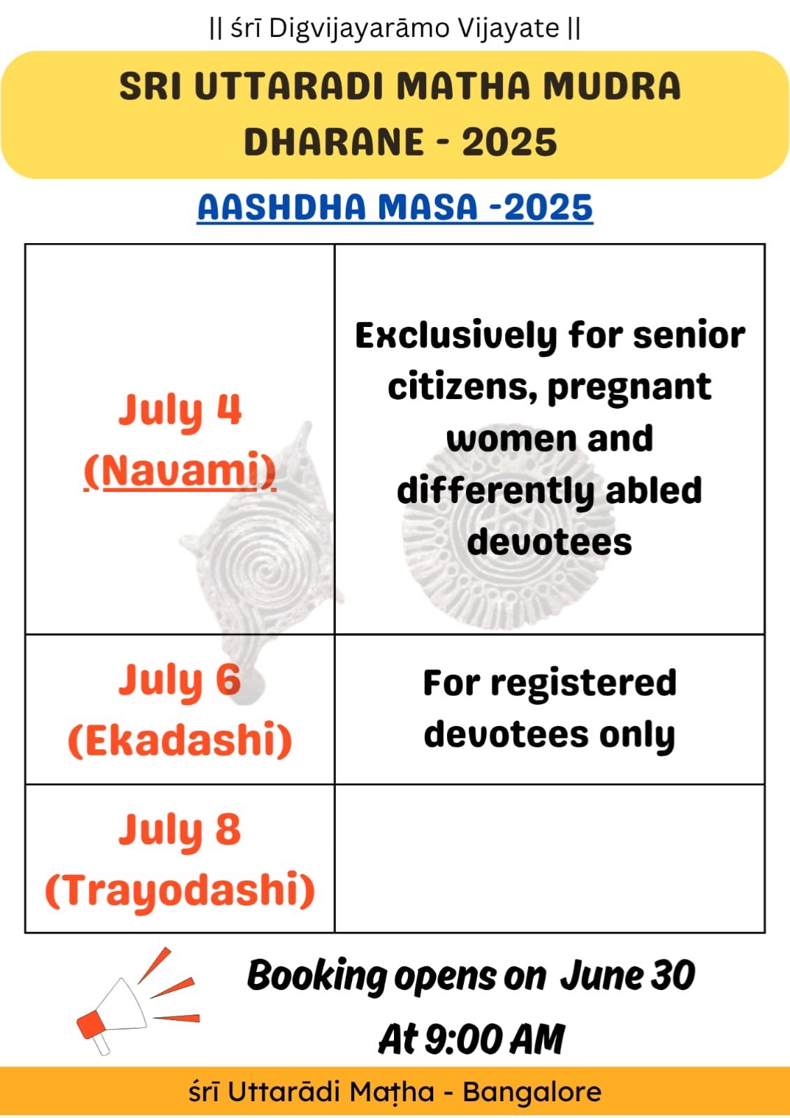 Tapta Mudradharana 2025 - Change in Dates-0